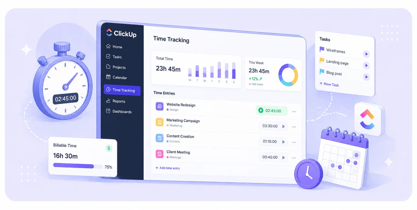 ClickUp time tracking — pros, cons and alternatives